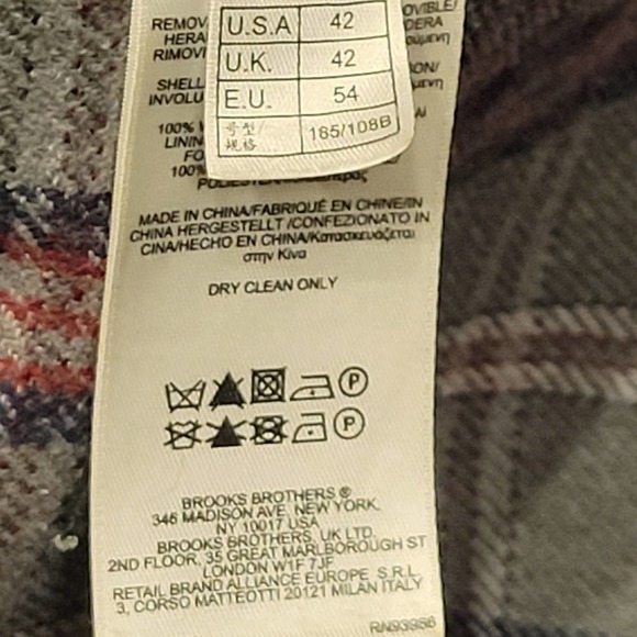 Brooks brother overcoat/raincoat/trench coat Navy blue with Liner Size 42L - Picture 4 of 8